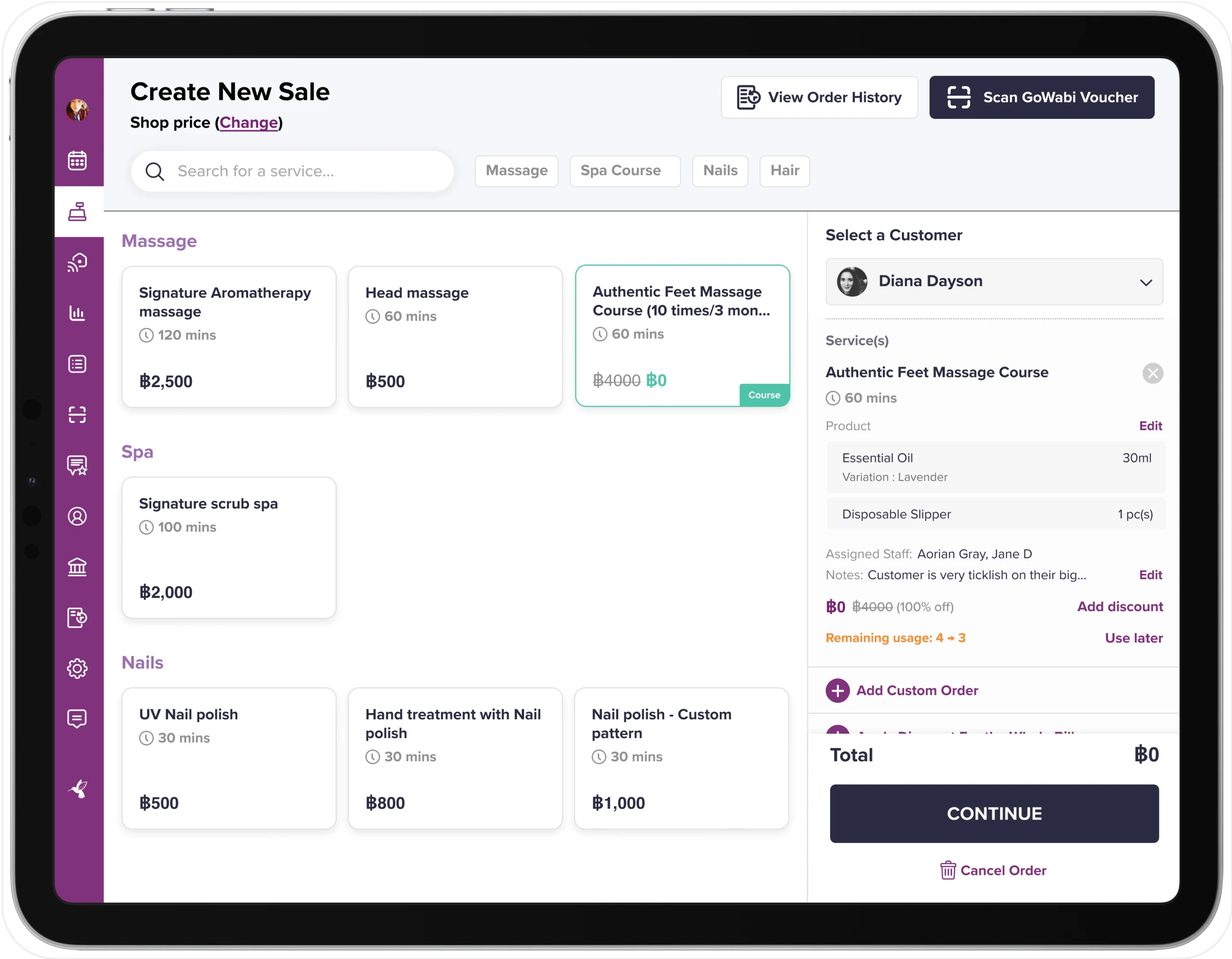 GoWabi POS app