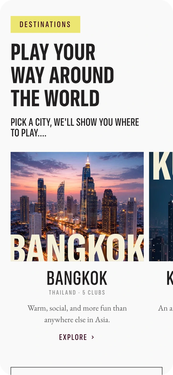 The SET destinations section on a phone